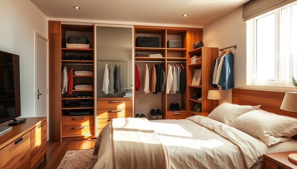 Schlafzimmer Stauraum Organisation